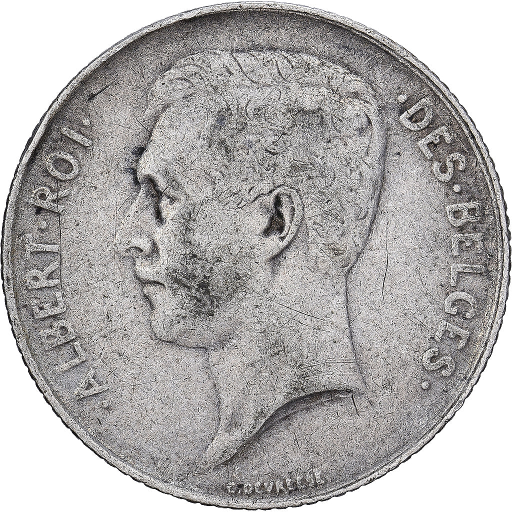 Belgia, Albert I, Franc, 1912, Brussels, Srebro, EF(40-45), KM:72