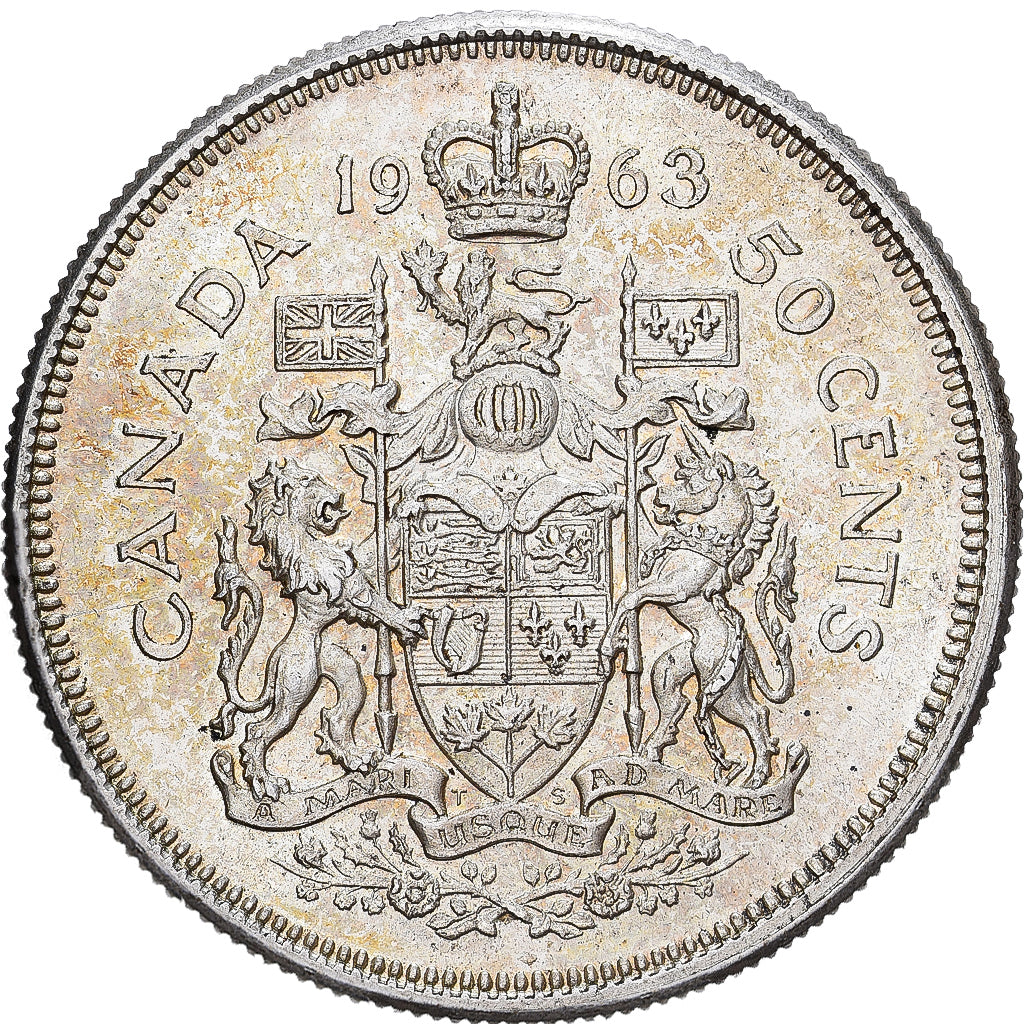 Canadá, Elizabeth II, 50 Cents, 1963, Royal Canadian Mint, Plata, BC+, KM:56