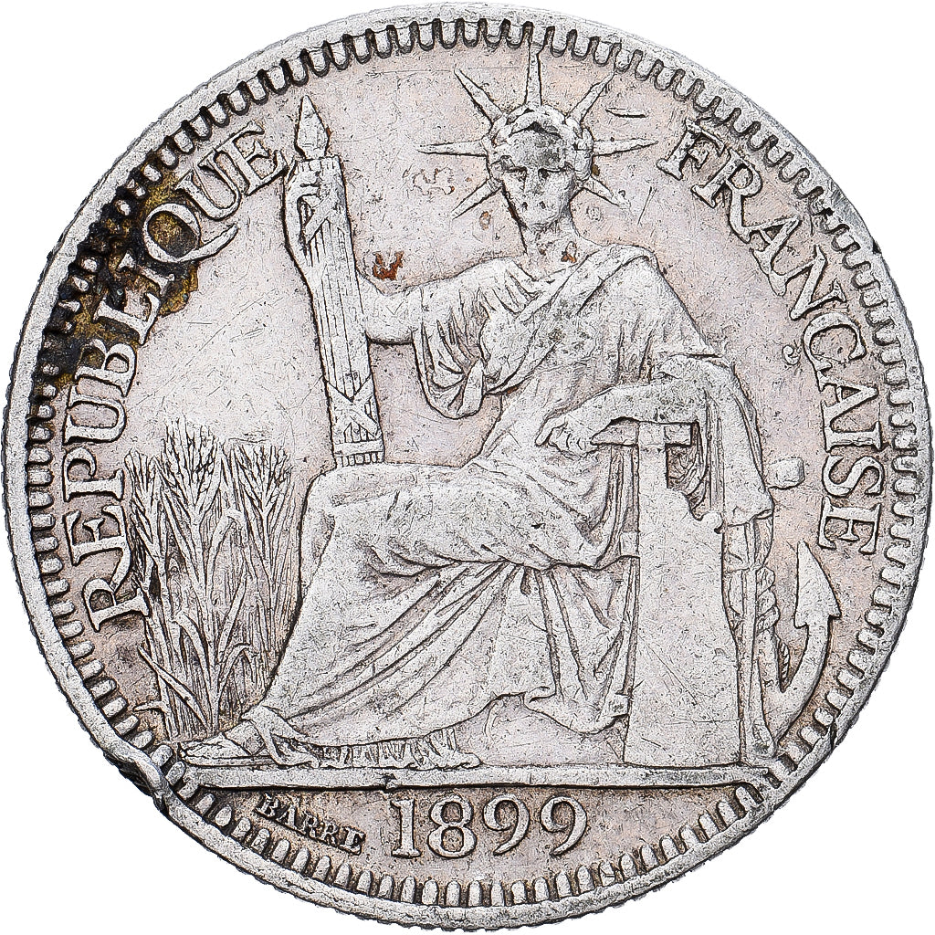 Indochina Francesa, 10 Cents, 1899, Paris, Plata, MBC, Lecompte:141, KM:9