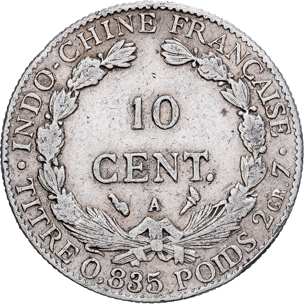 Indochina Francesa, 10 Cents, 1899, Paris, Plata, MBC, Lecompte:141, KM:9