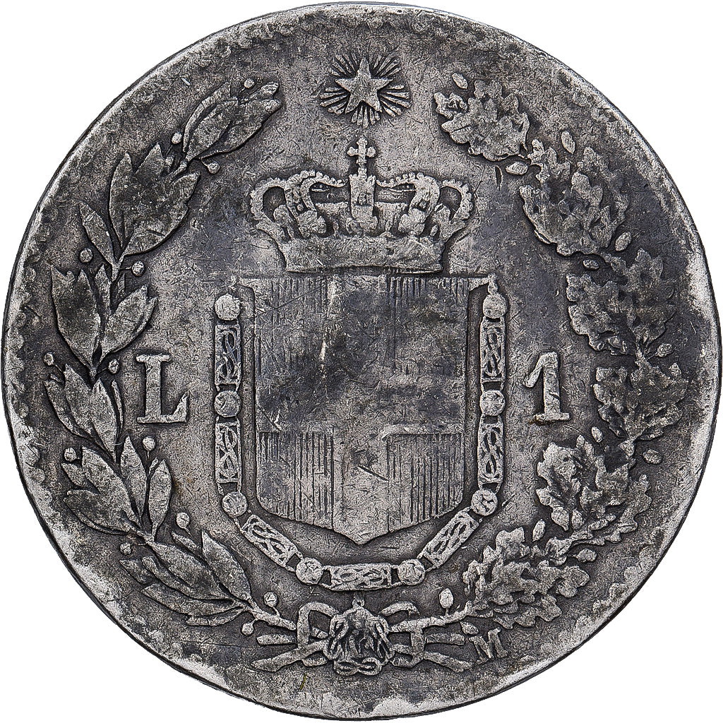 Włochy, Umberto I, Lira, 1887, Milan, Srebro, VF(20-25), KM:24.2