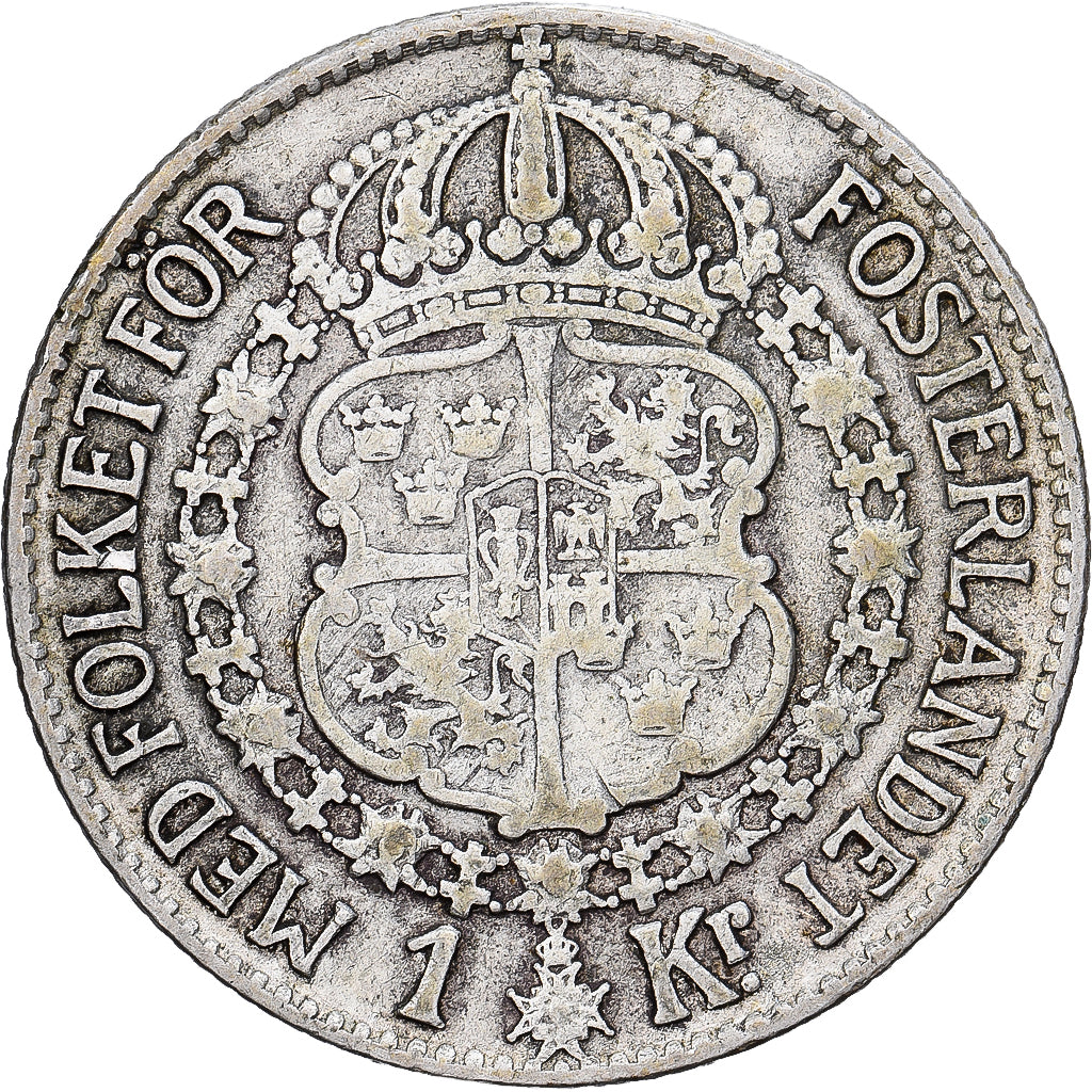 Schweden, Gustaf V, 1 Krona, 1940, Kungsholmen, Silber, SS, KM:75.3