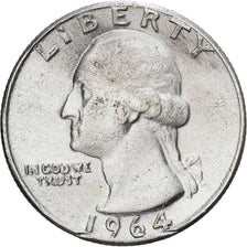 Vereinigte Staaten, Quarter Dollar., Washington, 1964, Philadelphia, Silber, S+