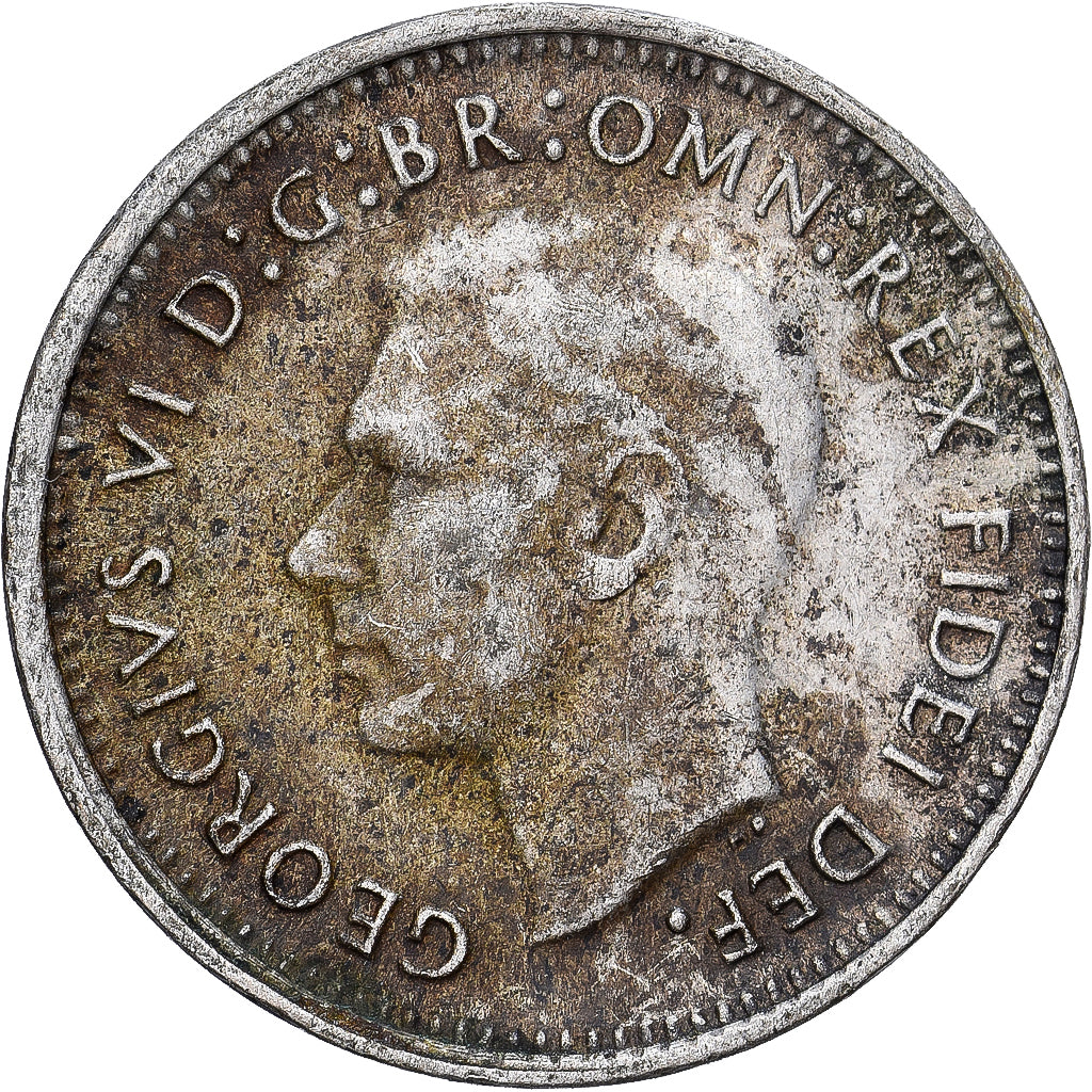 Australië, George VI, 3 Pence, 1952, Zilver, FR, KM:44