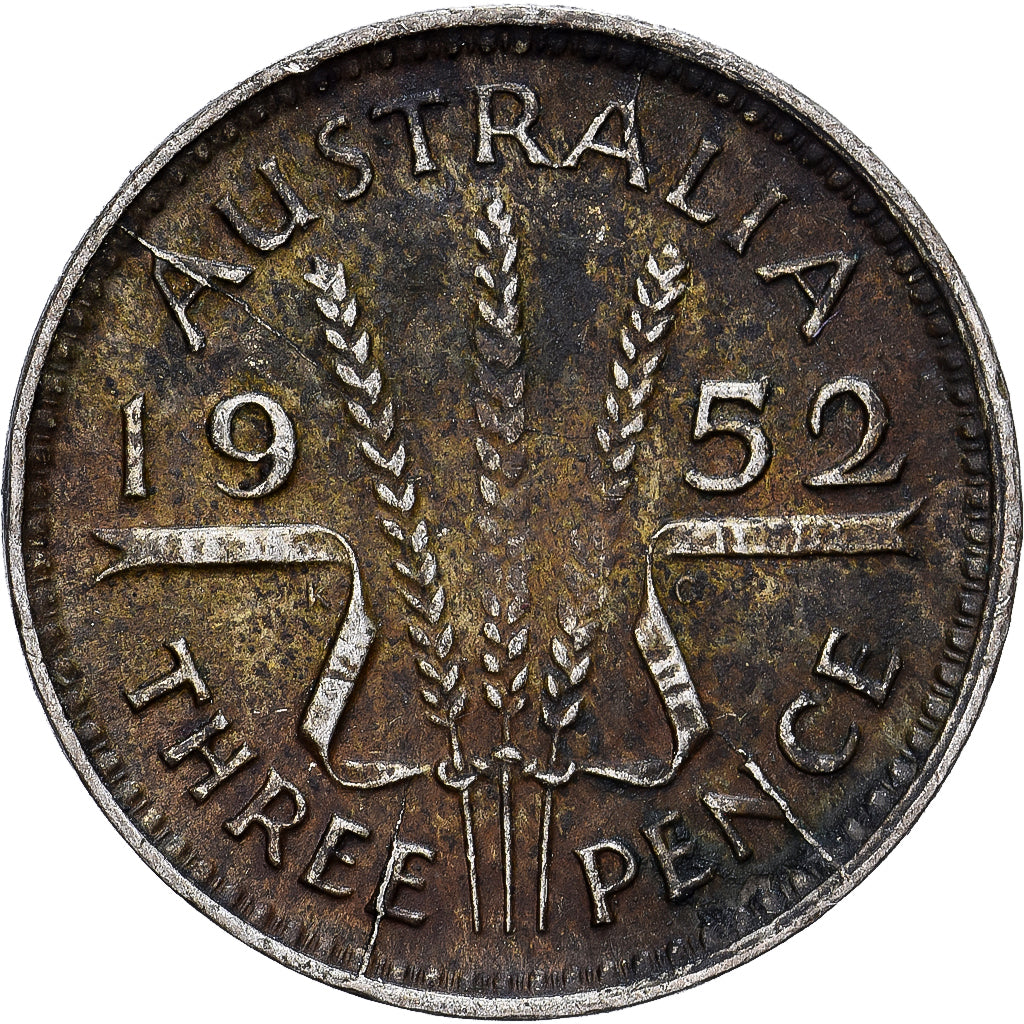 Australië, George VI, 3 Pence, 1952, Zilver, FR, KM:44