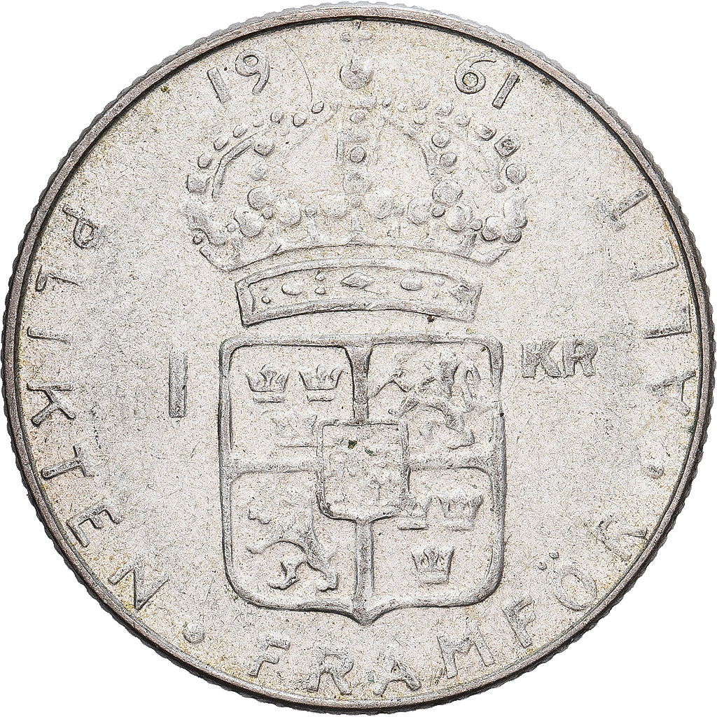 Schweden, 1 Krona, 1961, Kungsholmen, Nickel, SS+, KM:826