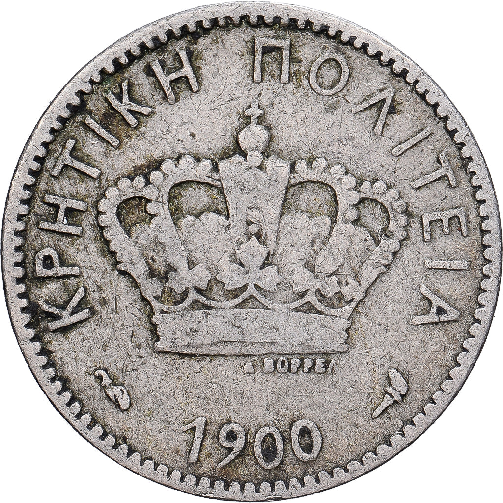 Crete, Prince George, 5 Lepta, 1900, Paris, Copper-nickel, VF(20-25), KM:3