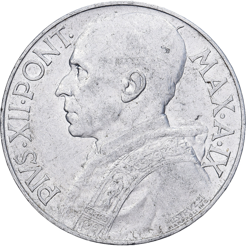 Vatican, Pius XII, 10 Lire, 1947, Rome, Aluminum, AU(55-58), KM:43