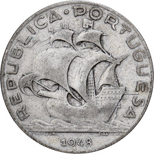 Portugal, 5 Escudos, 1948, Silver, EF(40-45), KM:581