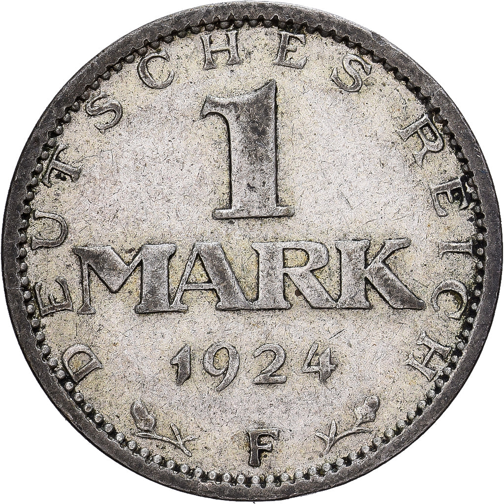 NIEMCY, REP. WEIMARSKA, Mark, 1924, Stuttgart, Srebro, EF(40-45), KM:42