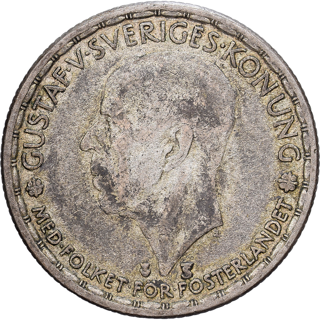 Schweden, Gustaf V, 1 Krona, 1949, Silber, S+, KM:814