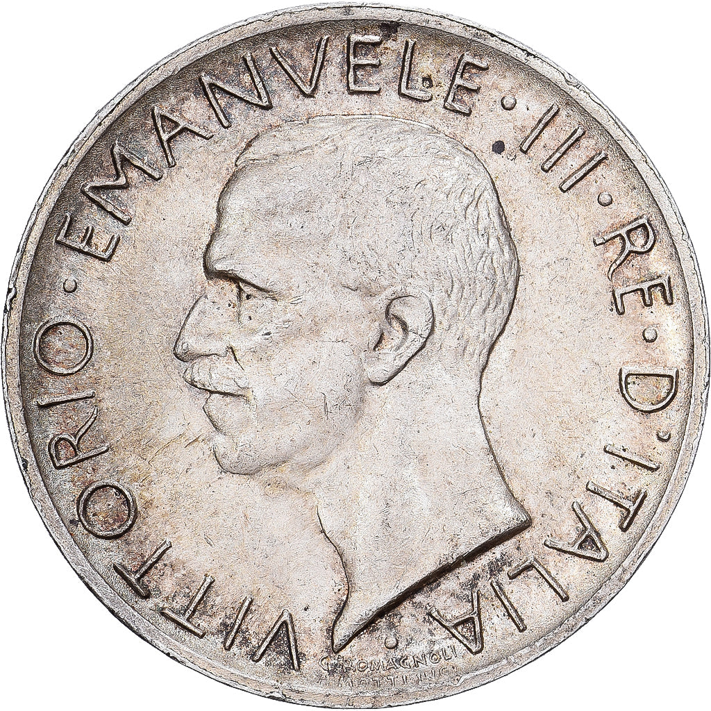 Italia, Vittorio Emanuele III, 5 Lire, 1929, Rome, Plata, MBC, KM:67.2