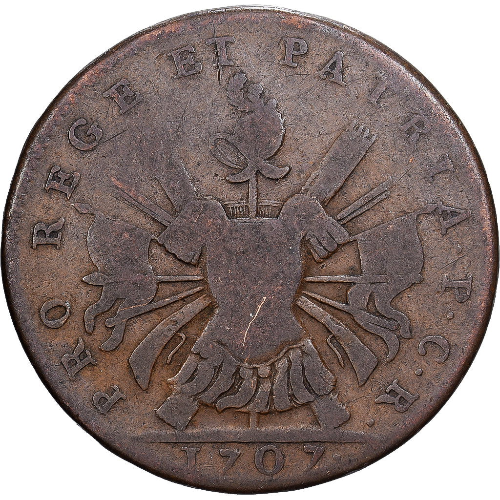 Frankreich, betaalpenning, Arquebusiers de Reims, 1707, Reims, Kupfer, SGE+