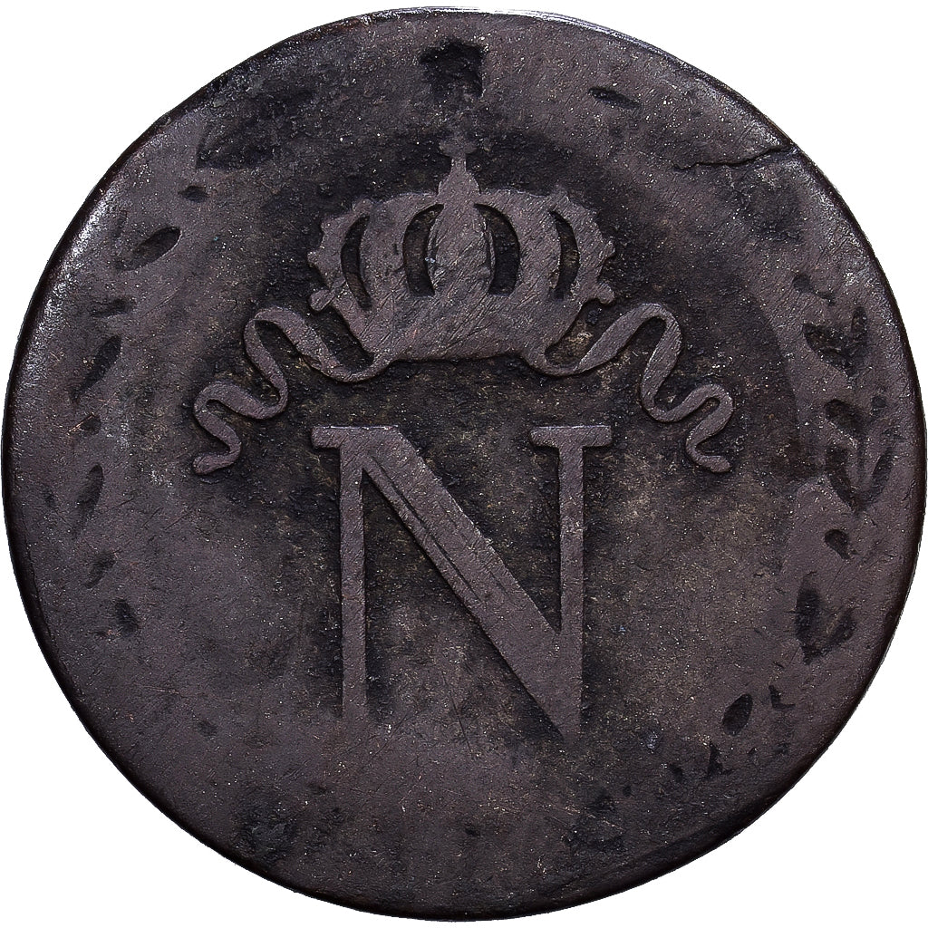 France, Napoleon I, 10 Centimes, 1808-1810, La Rochelle, Billon, VF(20-25)