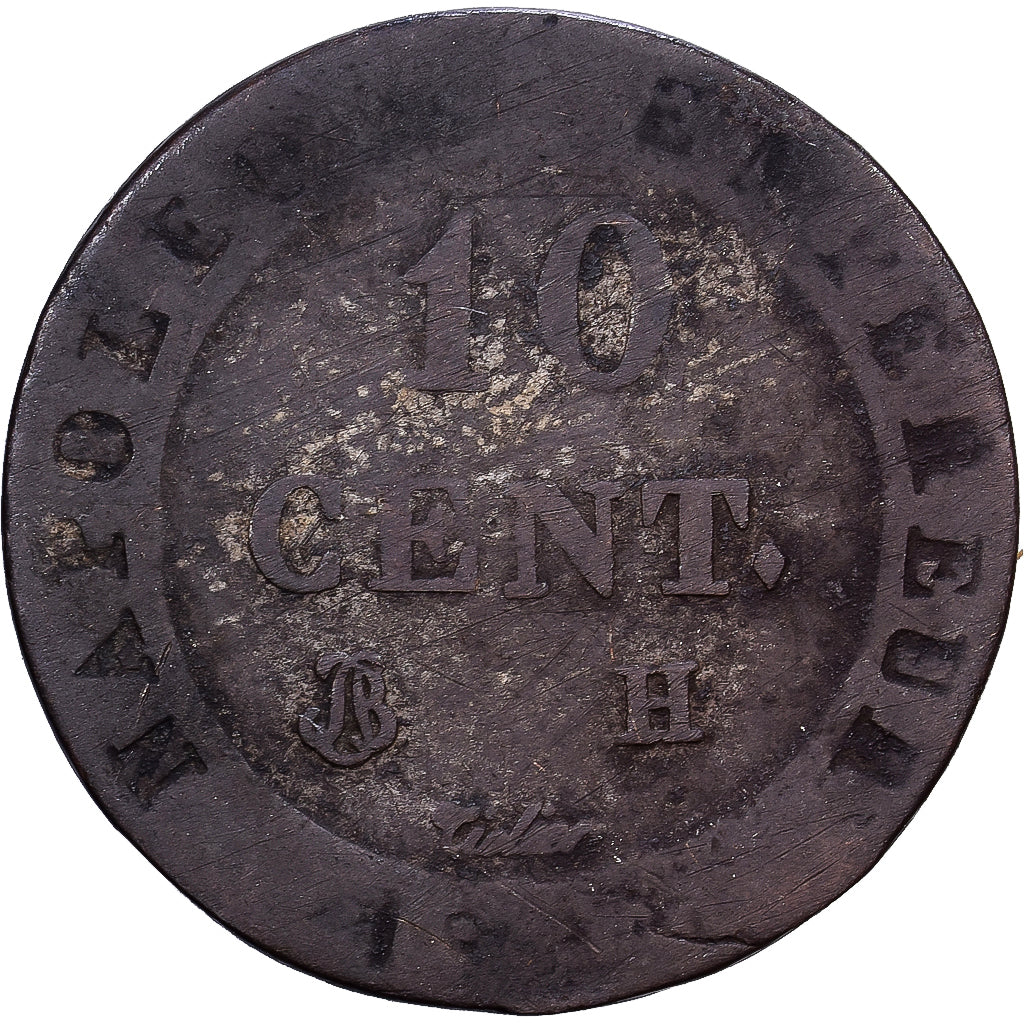 France, Napoleon I, 10 Centimes, 1808-1810, La Rochelle, Billon, VF(20-25)