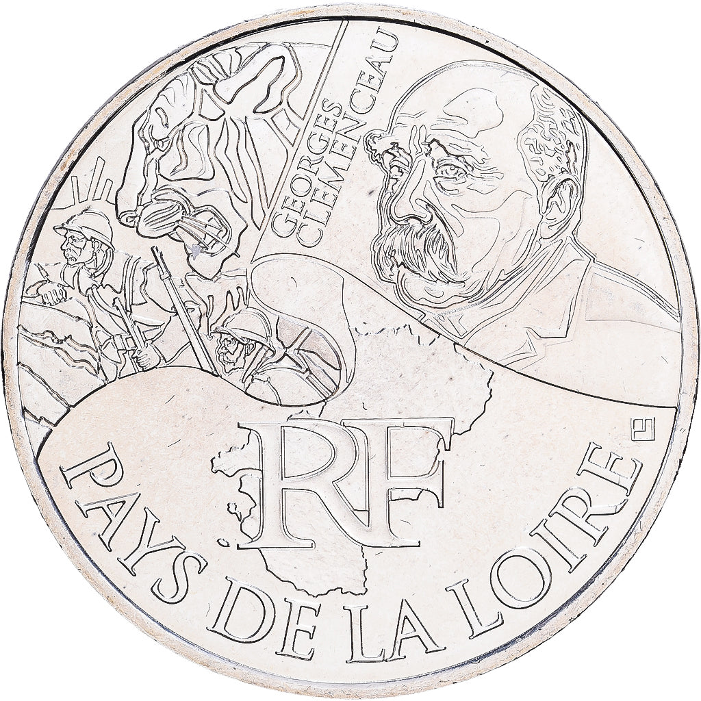 France, 10 Euro, Pays De La Loire, 2012, Argent, SPL, KM:1881