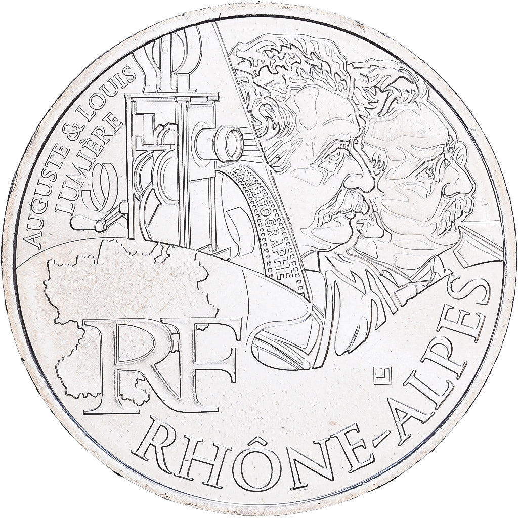 France, 10 Euro, Rhône-Alpes, 2012, Silver, MS(65-70)