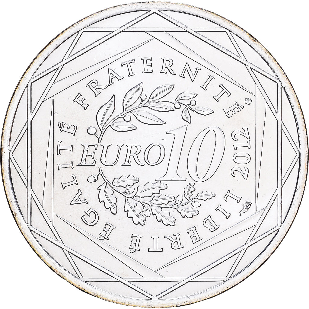 France, 10 Euro, Rhône-Alpes, 2012, Silver, MS(65-70)