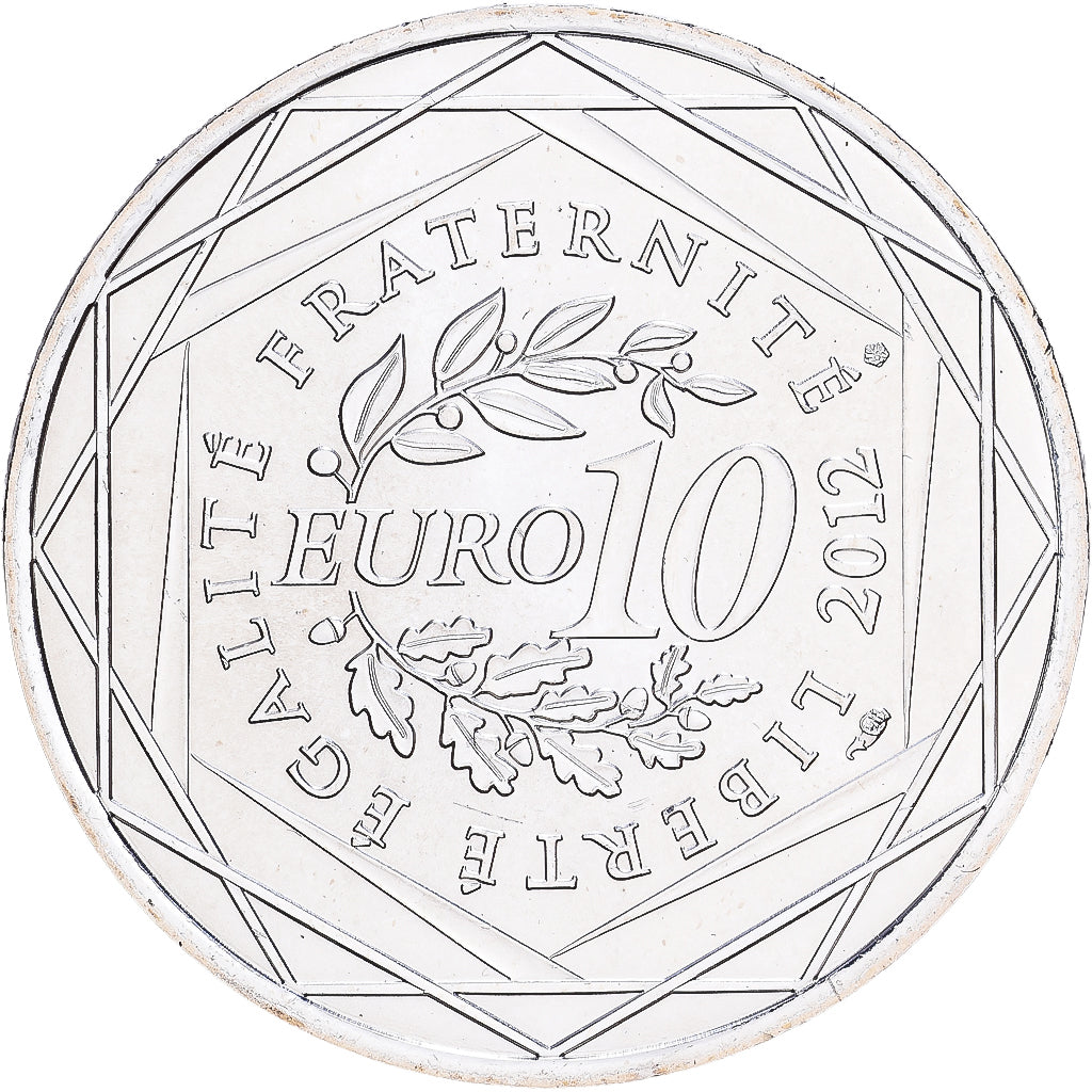France, 10 Euro, Basse-Normandie, 2012, Silver, MS(63)