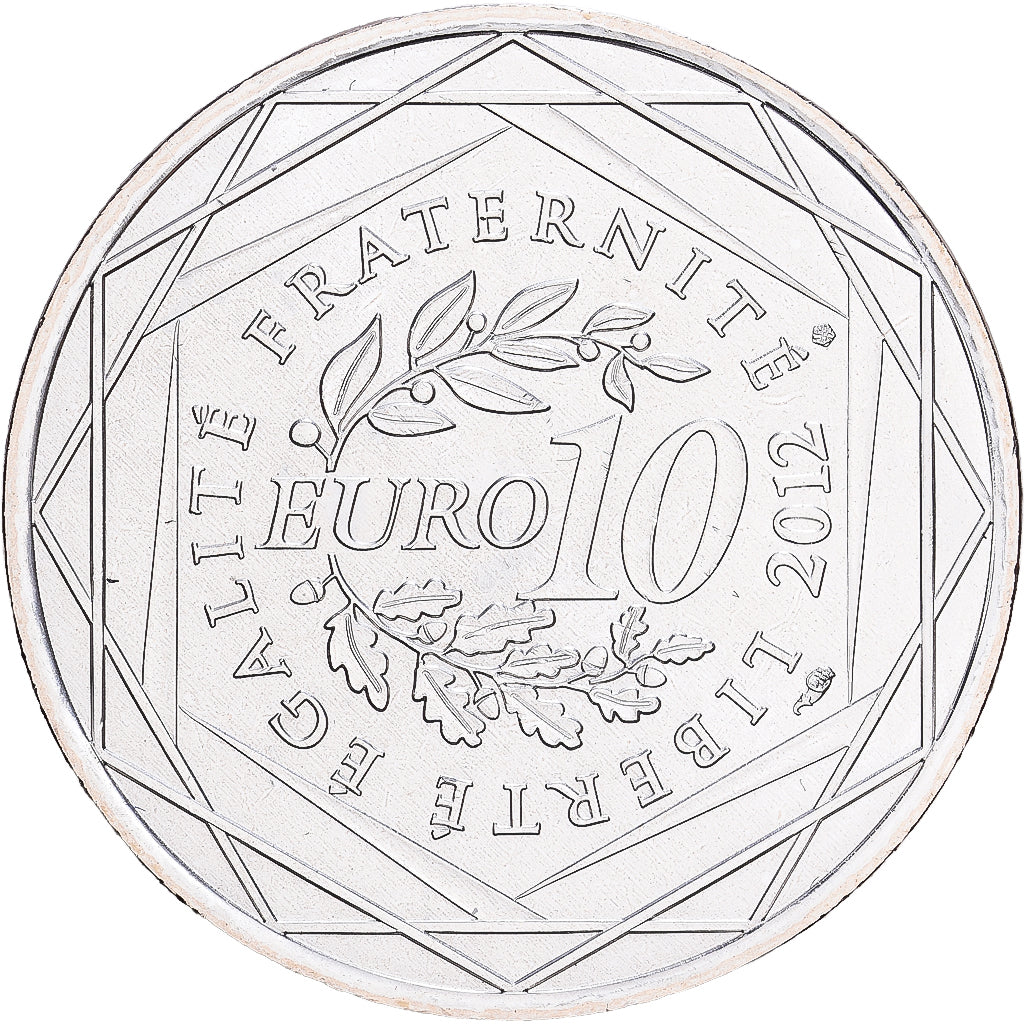 France, 10 Euro, Guyane, 2012, Pessac, Silver, MS(65-70)