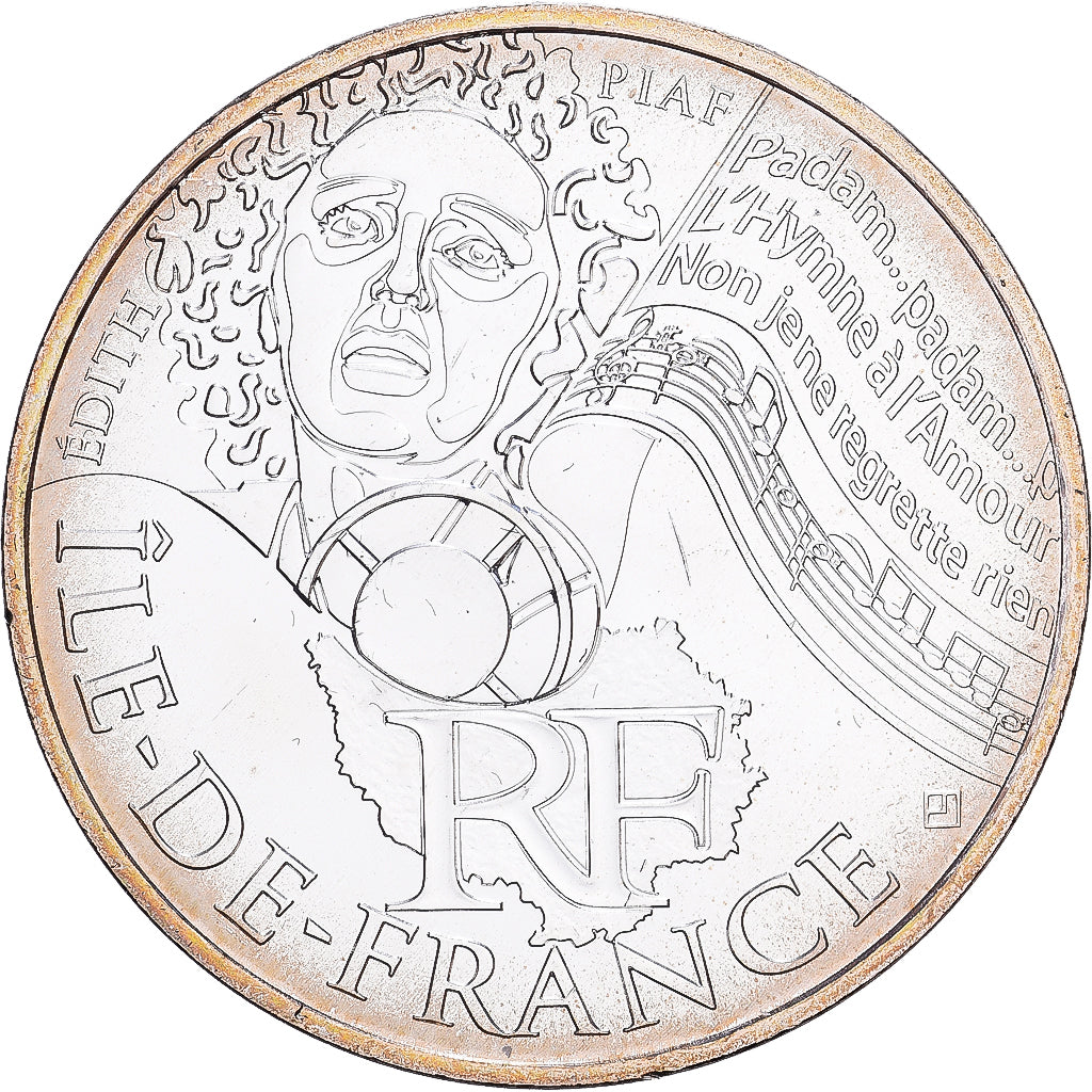 France, 10 Euro, Ile De France, 2012, Silver, MS(63)
