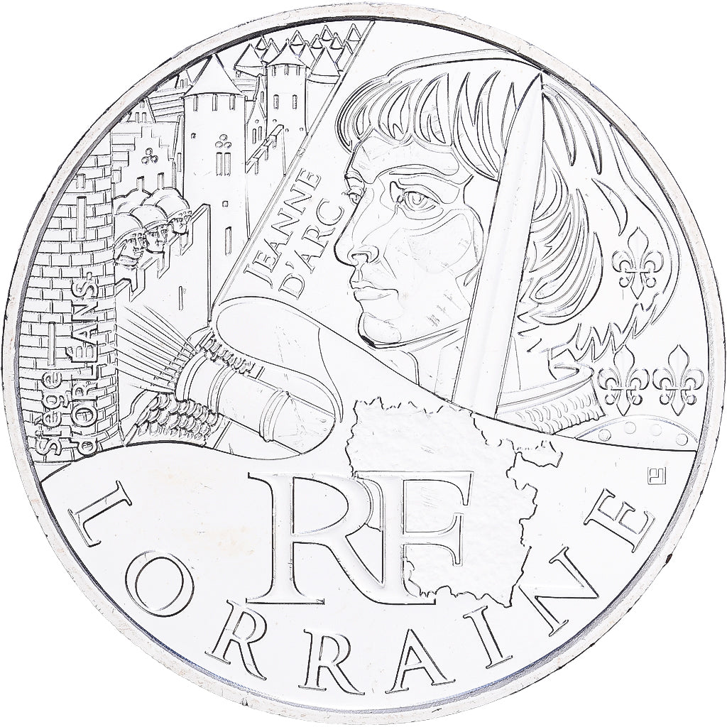 France, 10 Euro, Lorraine, 2012, Paris, Silver, MS(65-70), Gadoury:EU514