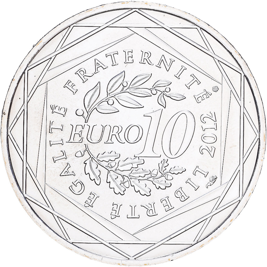 France, 10 Euro, Haute-Normandie, 2012, Silver, MS(63), KM:1874
