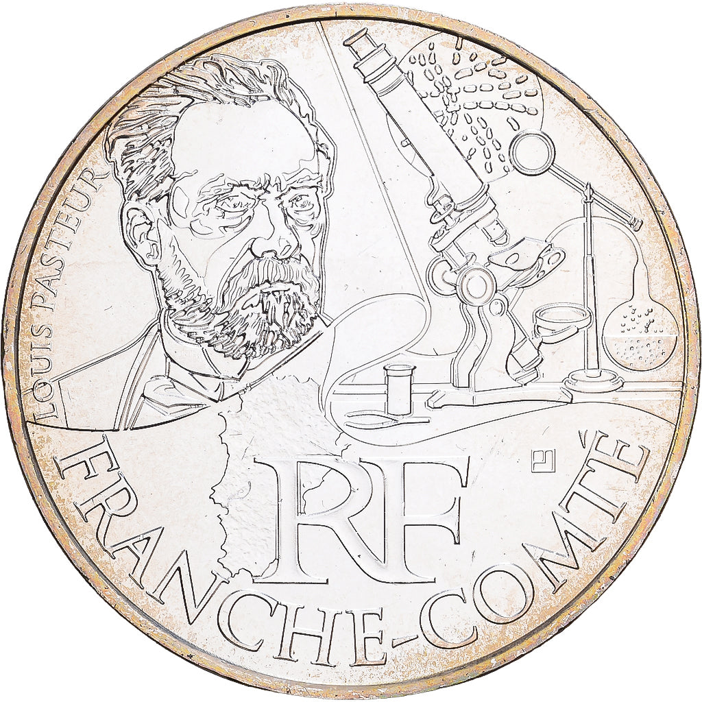 France, 10 Euro, Franche-Comté, 2012, Paris, MS(64), Silver, KM:1871