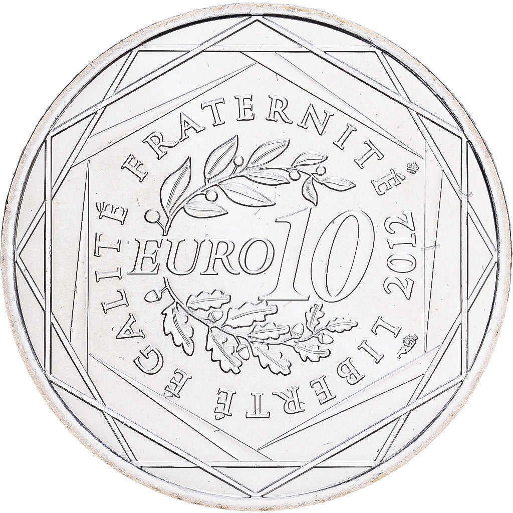 France, 10 Euro, Franche-Comté, 2012, Paris, MS(64), Silver, KM:1871
