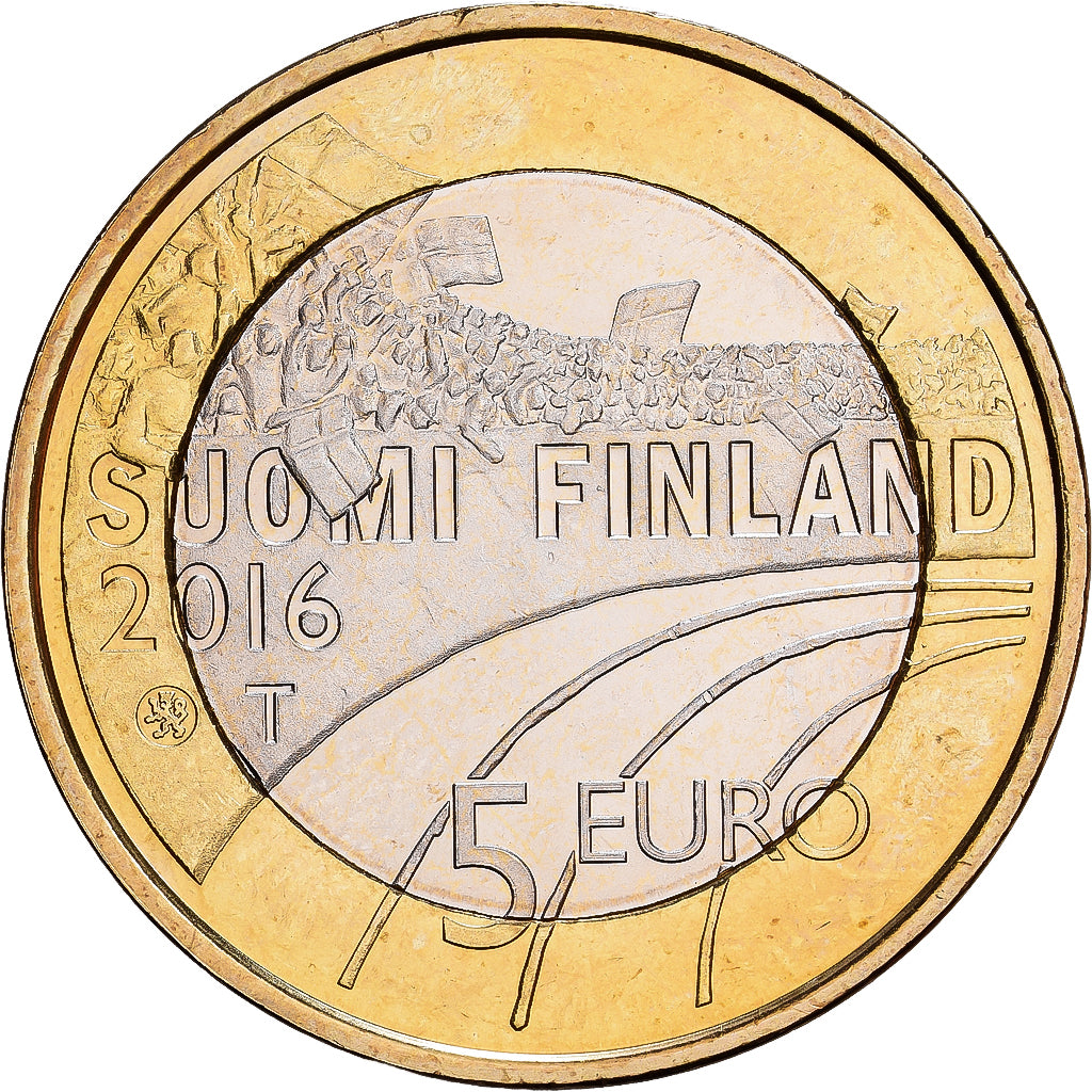 Finlandia, 5 Euro, UNC, 2016, Bi-metallico, SPL