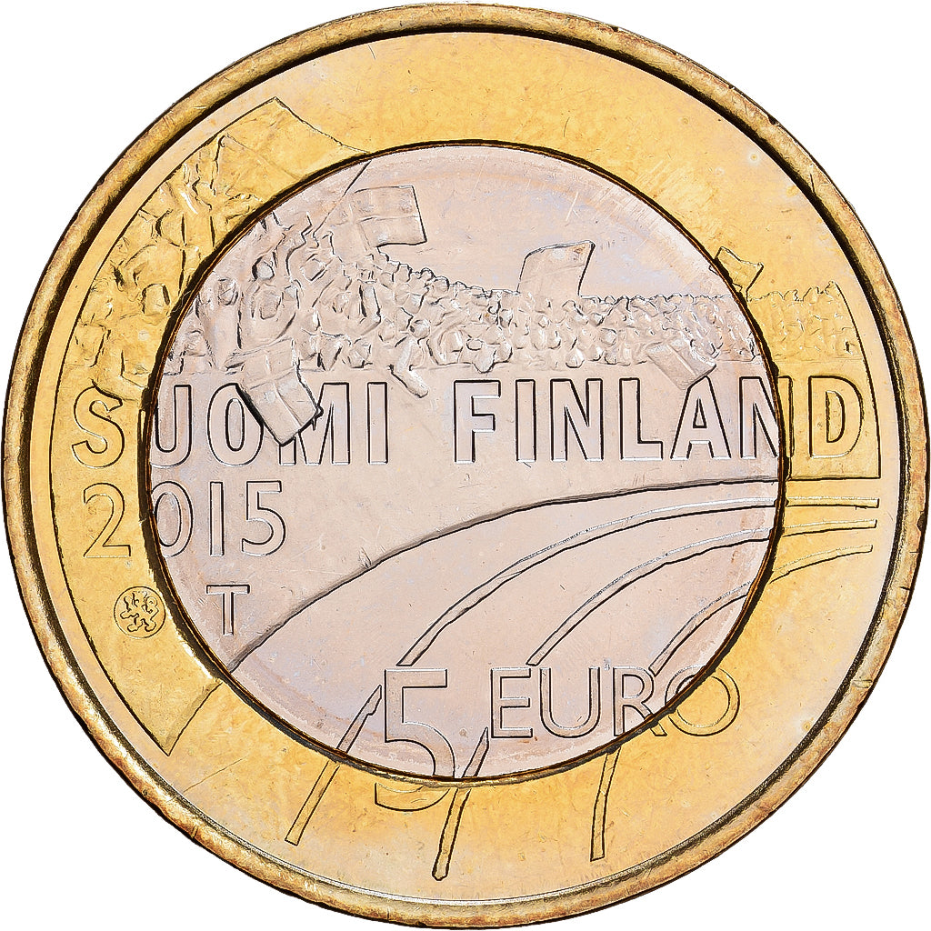 Finlandia, 5 Euro, 2015, Vantaa, Bimetálico, FDC