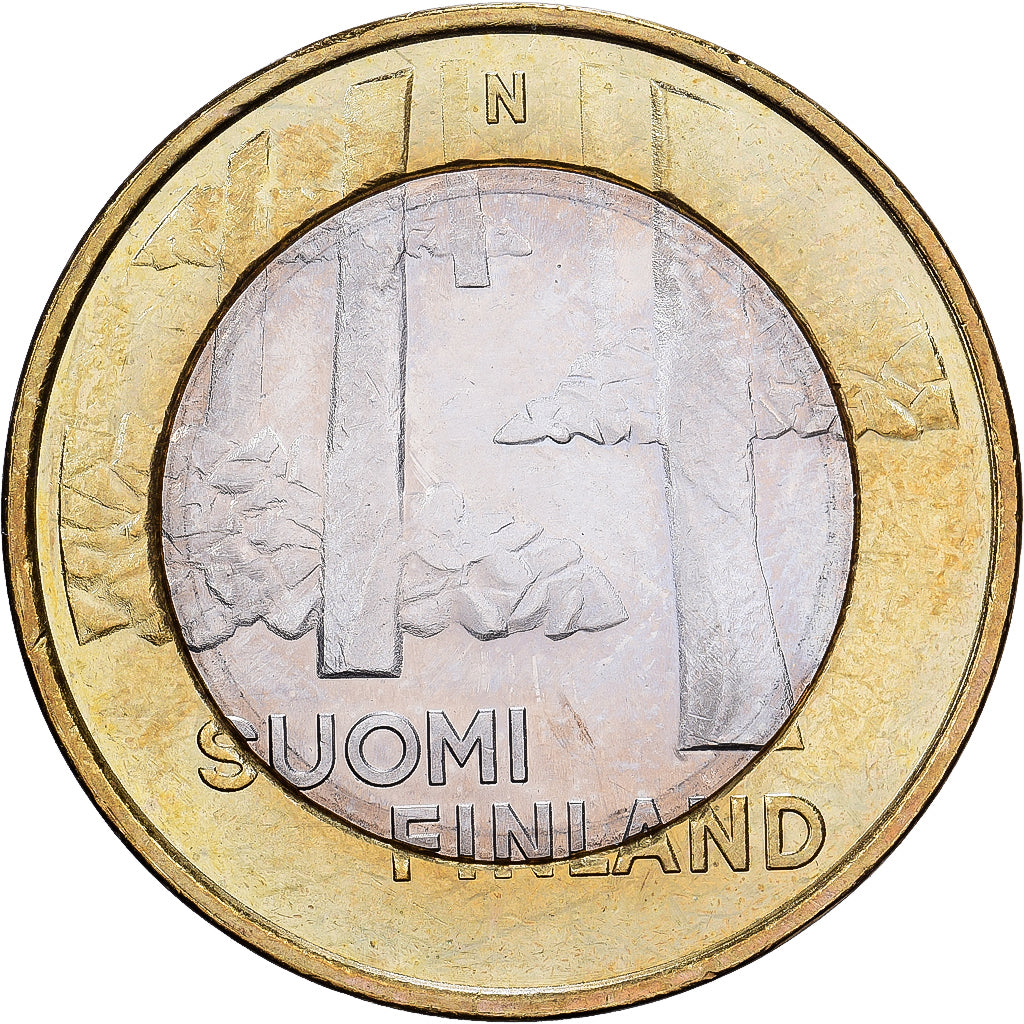 Finland, 5 Euro, Sammallahdenkmäki, 2013, Vantaa, Bi-Metallic, MS(60-62)