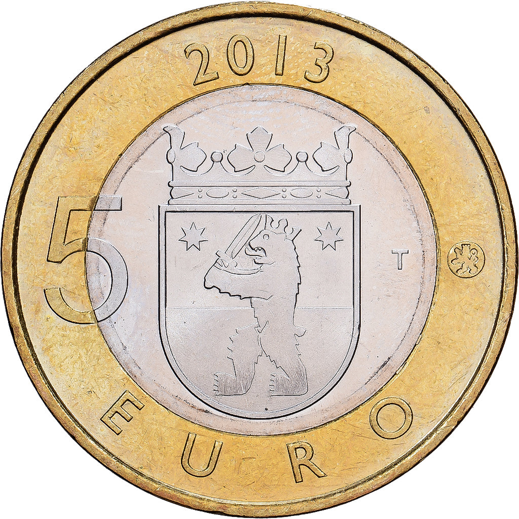 Finland, 5 Euro, Sammallahdenkmäki, 2013, Vantaa, Bi-Metallic, MS(60-62)