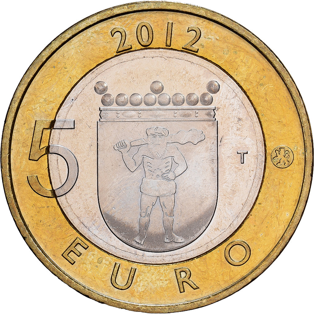 Finland, 5 Euro, 2012, Vantaa, PR+, Bi-Metallic, KM:192