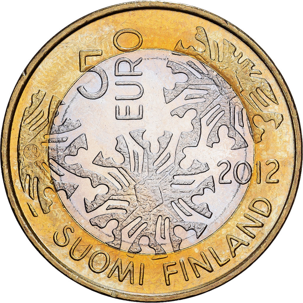 Finlandia, 5 Euro, 2012, Vantaa, Bimetálico, FDC, KM:186