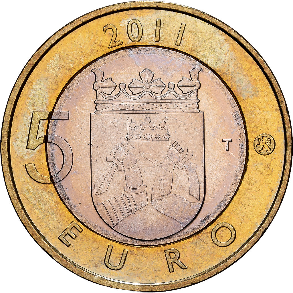 Münze, Finnland, 5 Euro, 2011, Vantaa, UNZ, Bi-Metallic, KM:159