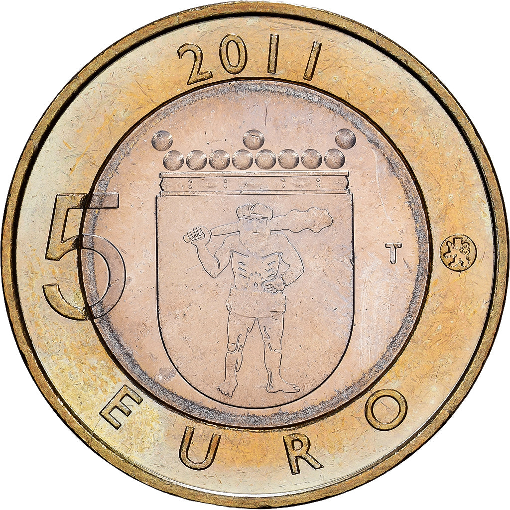 Finlandia, 5 Euro, Province de Laponie, 2011, SPL, Bi-metallico, KM:170