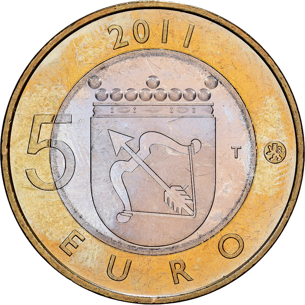 Finland, 5 Euro, Provinces - Savonia, 2011, AU(55-58), Bi-Metallic, KM:162