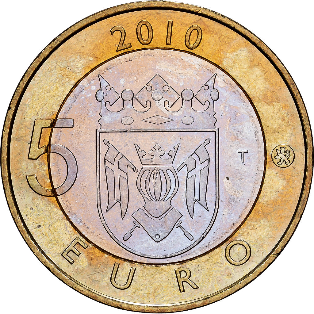 Finlândia, 5 Euro, Finland Proper, 2010, Vantaa, Bimetálico, MS(63)