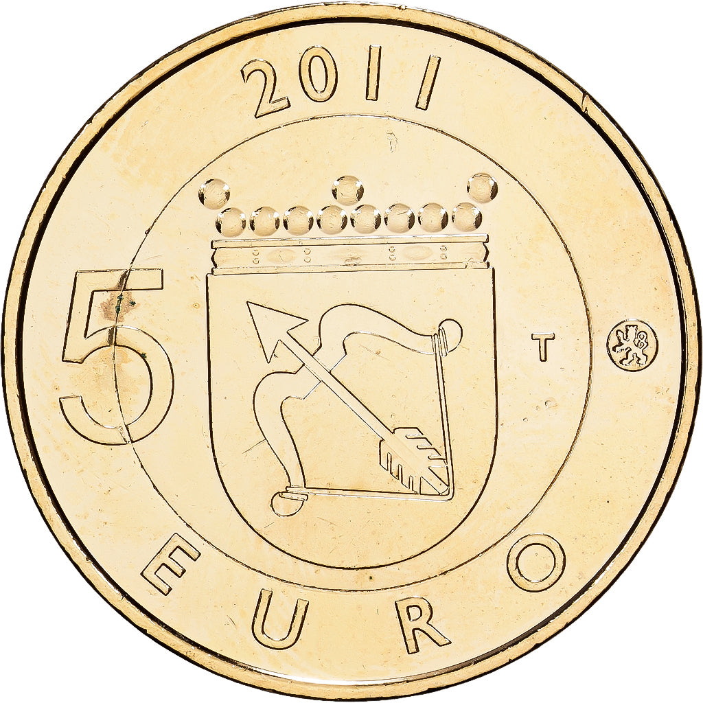 Finland, 5 Euro, Colourized, 2011, Aluminum-Bronze, AU(55-58)