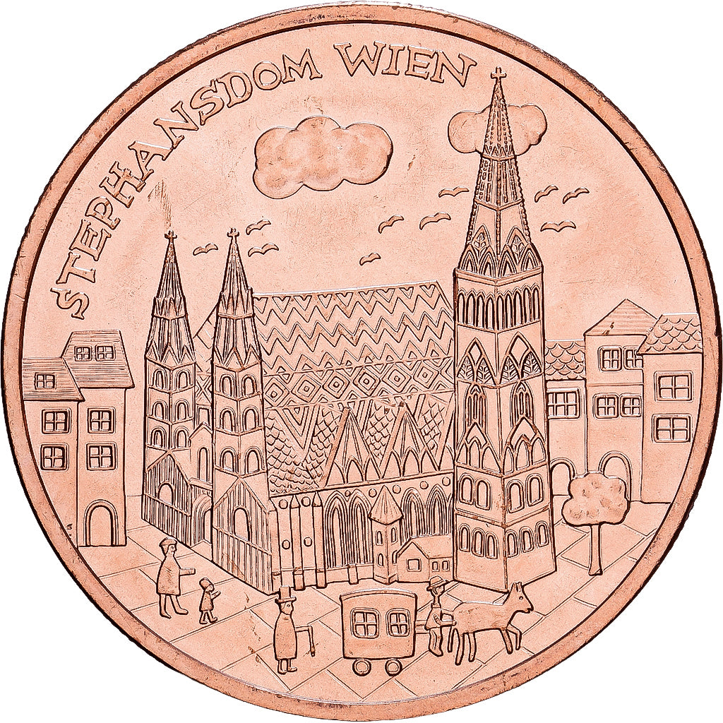 Austria, 10 Euro, Stephansdom Wien, 2015, Vienna, Cobre, FDC