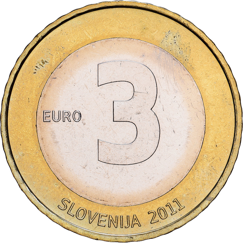 Slovenia, 3 Euro, 2011, Vantaa, Bi-Metallic, MS(65-70), KM:101