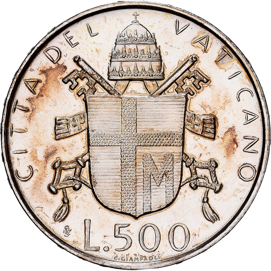 VATICAN CITY, 500 Lire, 1980, KM #148, MS(63), Silver, 29.3, 10.98