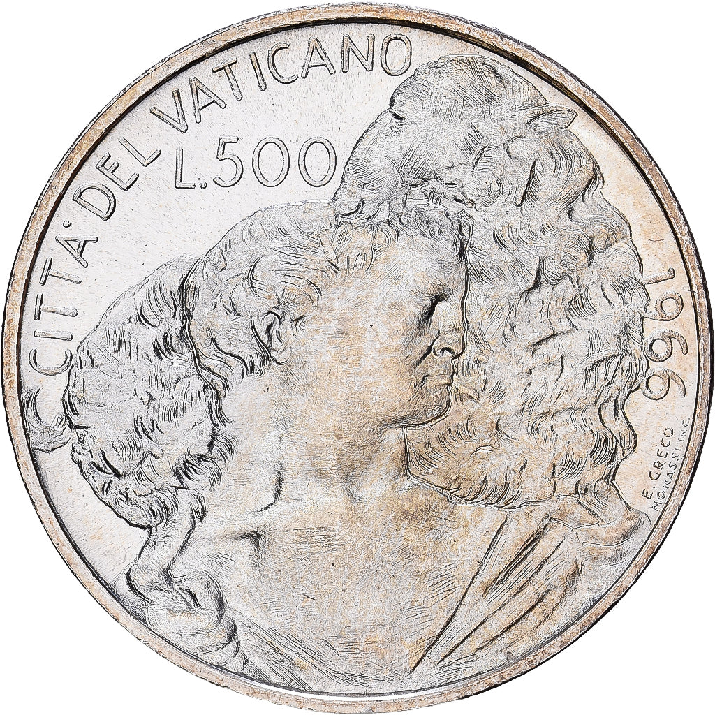 Vaticano, Paul VI, 500 Lire, 1966 - Anno IV, Rome, SPL+, Argento, KM:91