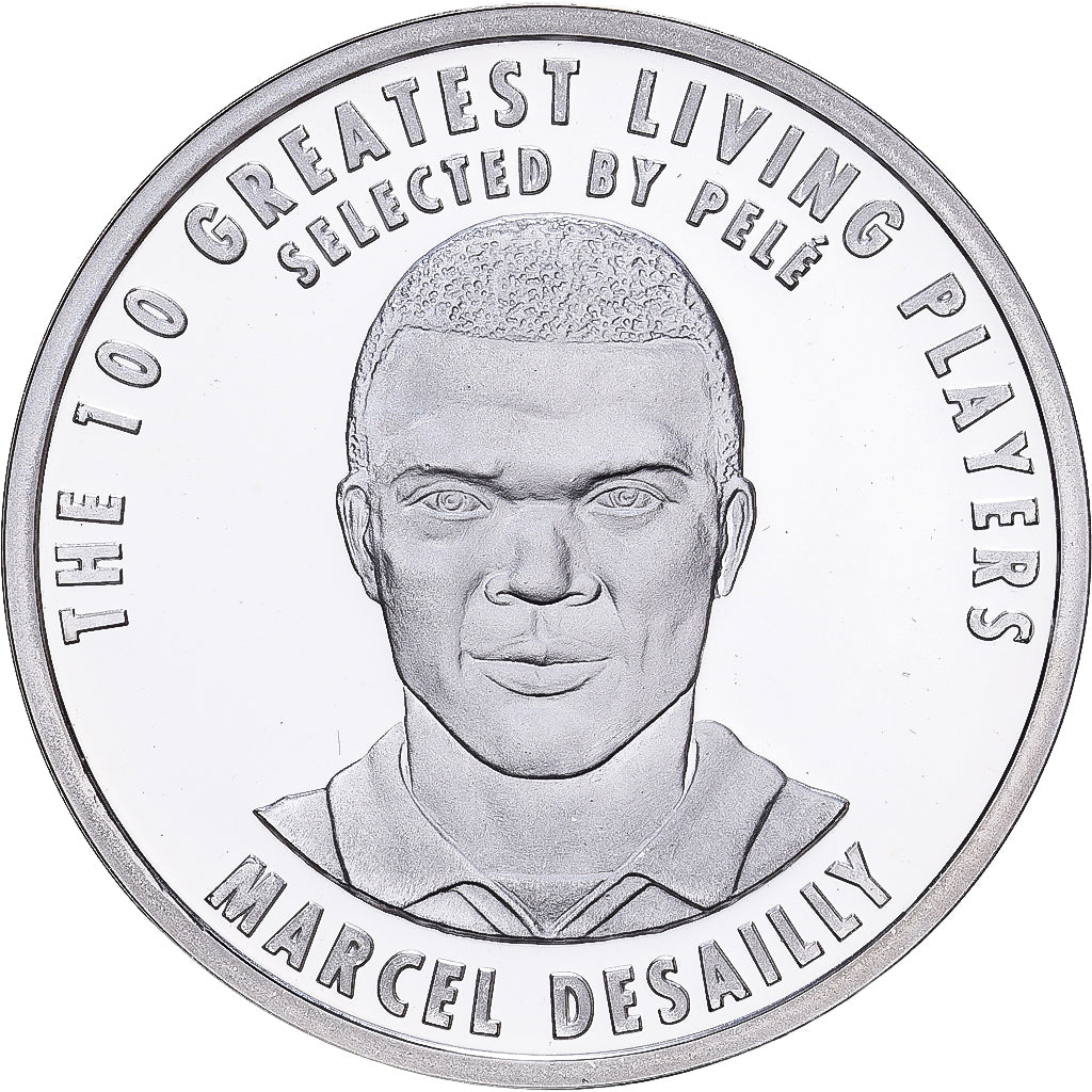 France, Medal, Football,100 Ans de la FIFA, Marcel Dessailly, 2004, Silver, BE