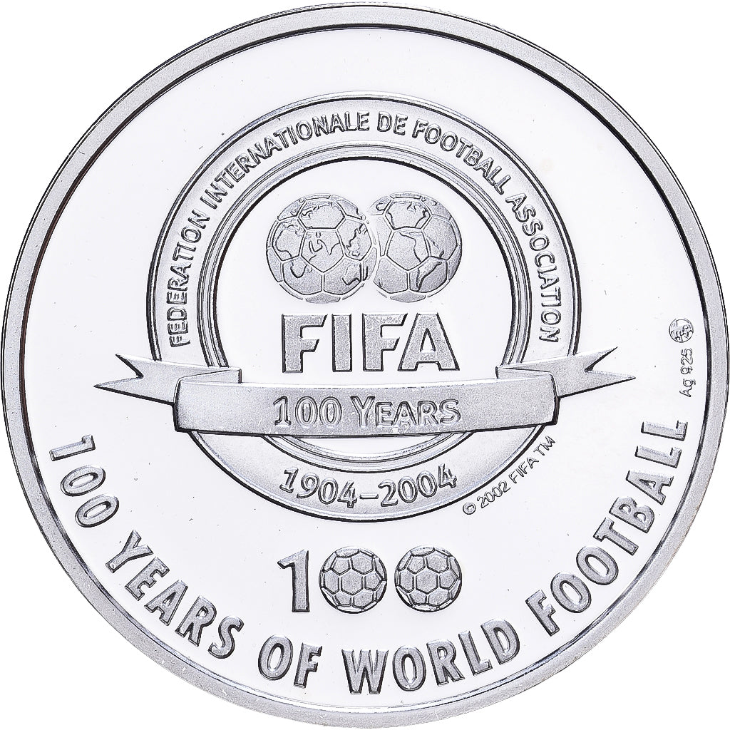 France, Medal, Football,100 Ans de la FIFA, Marcel Dessailly, 2004, Silver, BE