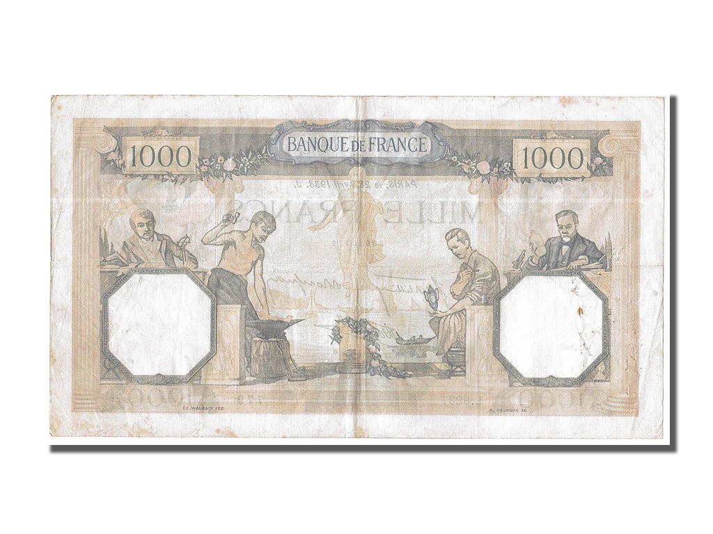 Banconote, Francia, 500 Francs, 1 000 F 1927-1940 ''Cérès et Mercure'', 1938