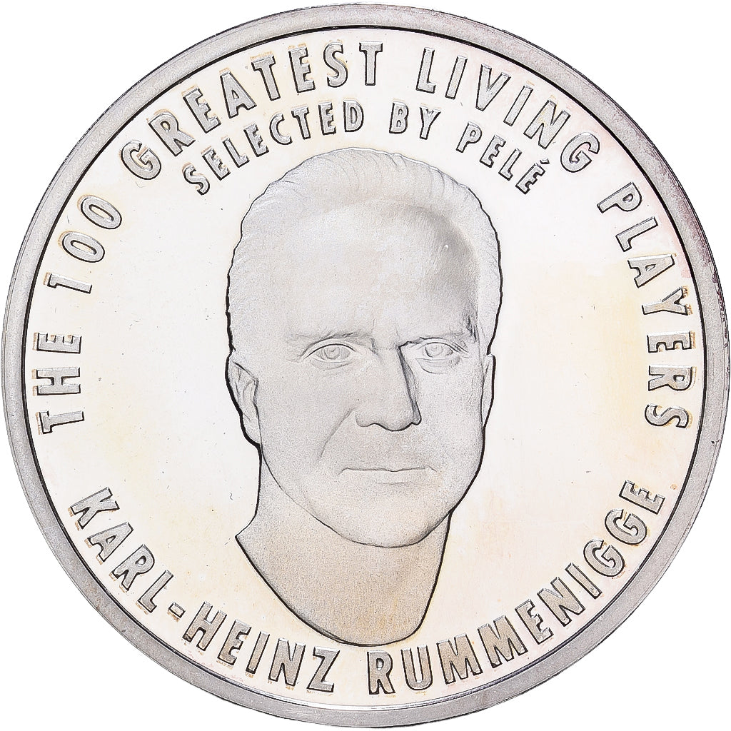 France, Medal, Football,100 Ans de la FIFA, Karl-Heinz Rummenigge, 2004, Silver