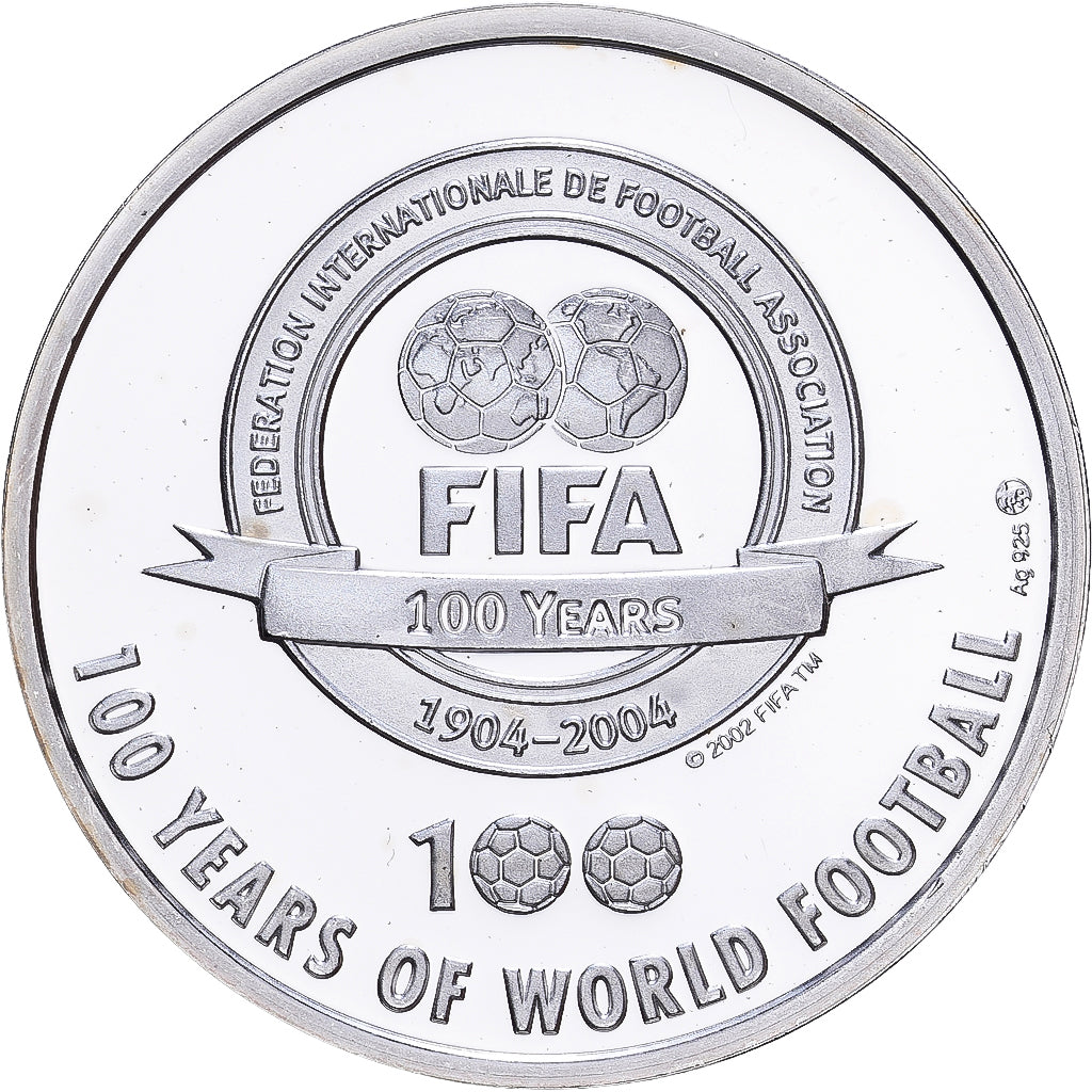 France, Medal, Football,100 Ans de la FIFA, David Beckham, 2004, Silver, BE