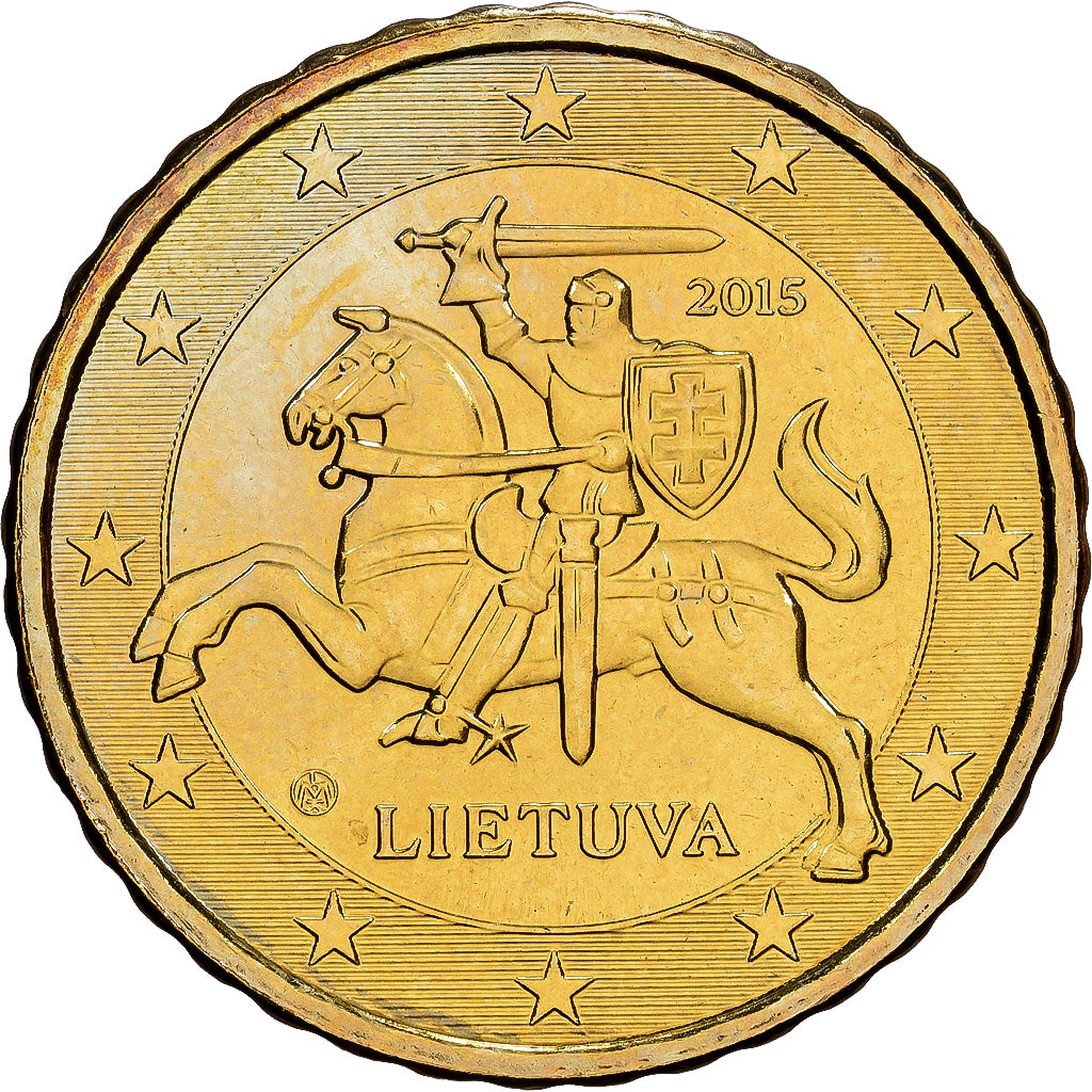 Lithuania, 10 Euro Cent, 2015, Vilnius, Nordic gold, UNZ